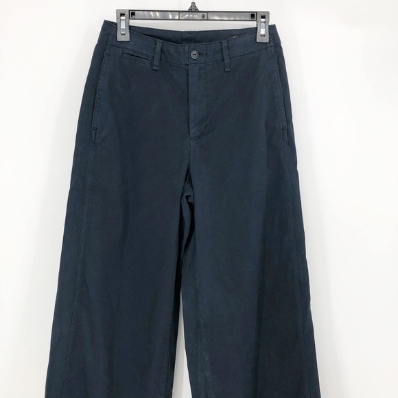 RAG & BONE Sofie Wide Leg Chino Pants Size 4 Salute Blue Cotton Relaxed Fit - Picture 4 of 13